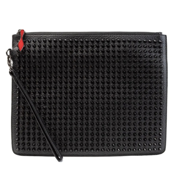 Christian Louboutin Black Studded Clutch - Picture 9 of 10